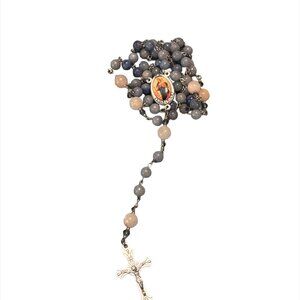 Light Blue Speckled and Peach Our Lady of Christian Help Catholic Rosary